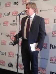 spirit awards 2013 - Stephen Chbosky - Best 1st Feature - The Perks of Being a Wallflower (2)