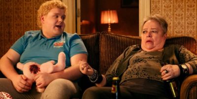 Brett Kelly and Kathy Bates (l. to r.) in BAD SANTA 2